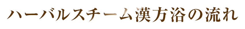 ハーバルスチーム漢方浴の流れ