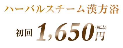 ハーバルスチーム漢方浴 初回お試し1,650円（税別）