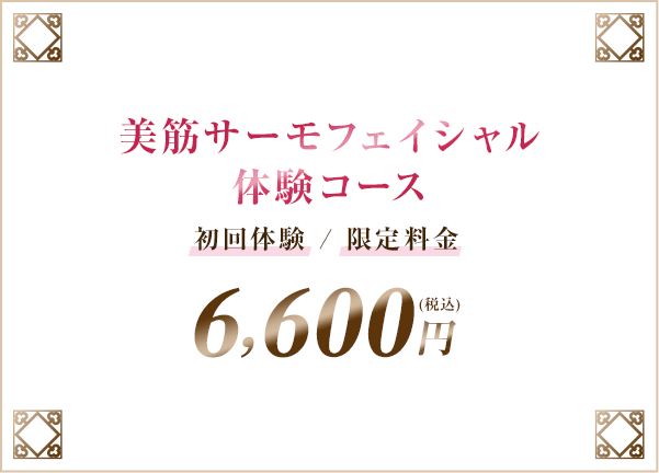 美筋サーモフェイシャル体験コース 6,600円