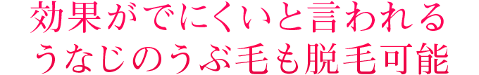 効果がでにくいと言われるうなじのうぶ毛も脱毛可能